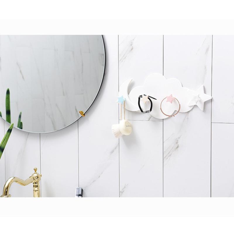 Heiß! Cartoon Wolkenform Selbstklebende 4 Haken Aufhänger für Badezimmerwand Tür zum Aufhängen