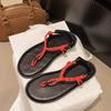 Comfortable Flat Bottom Thong Sandals Women's Summer New Style Retro Fashionable Beach Slippers Trendy Design Sensation