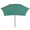 270 X 270 Cm Wooden Mast Sun Umbrella Green