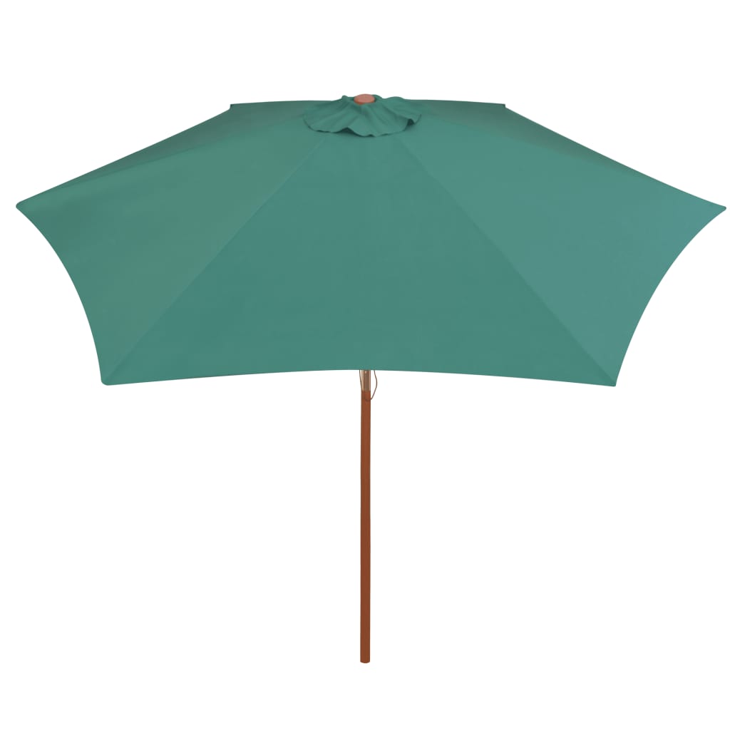 270 X 270 Cm Wooden Mast Sun Umbrella Green