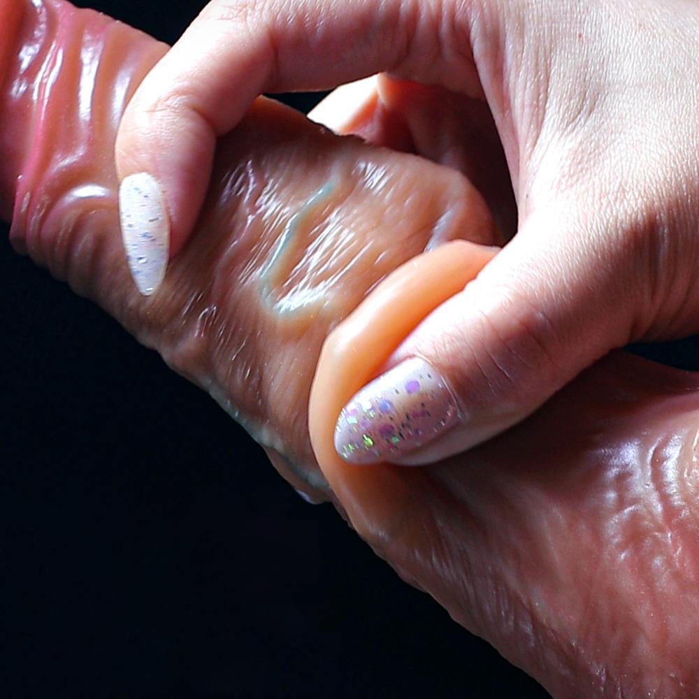 8.5inch Realistic Penis for Women Sliding Foreskin Dildo Suction Cup Dildos Female Masturbator Big Dick Adult Anal Sex Toys Shop