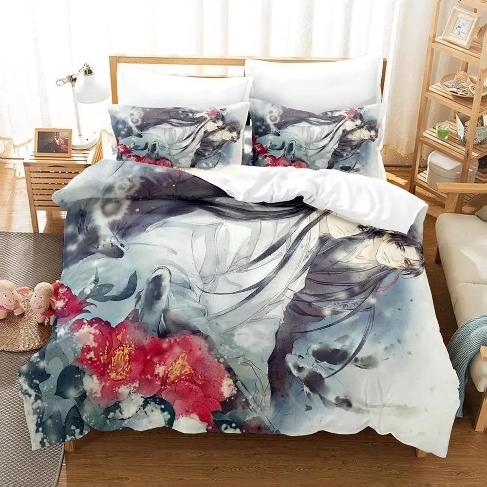3D Print Mo Dao Zu Shi Wei Ying and Lan Zhan Bedding Set Anime three-piece set Adult Kid Bedroom Duvetcover Sets