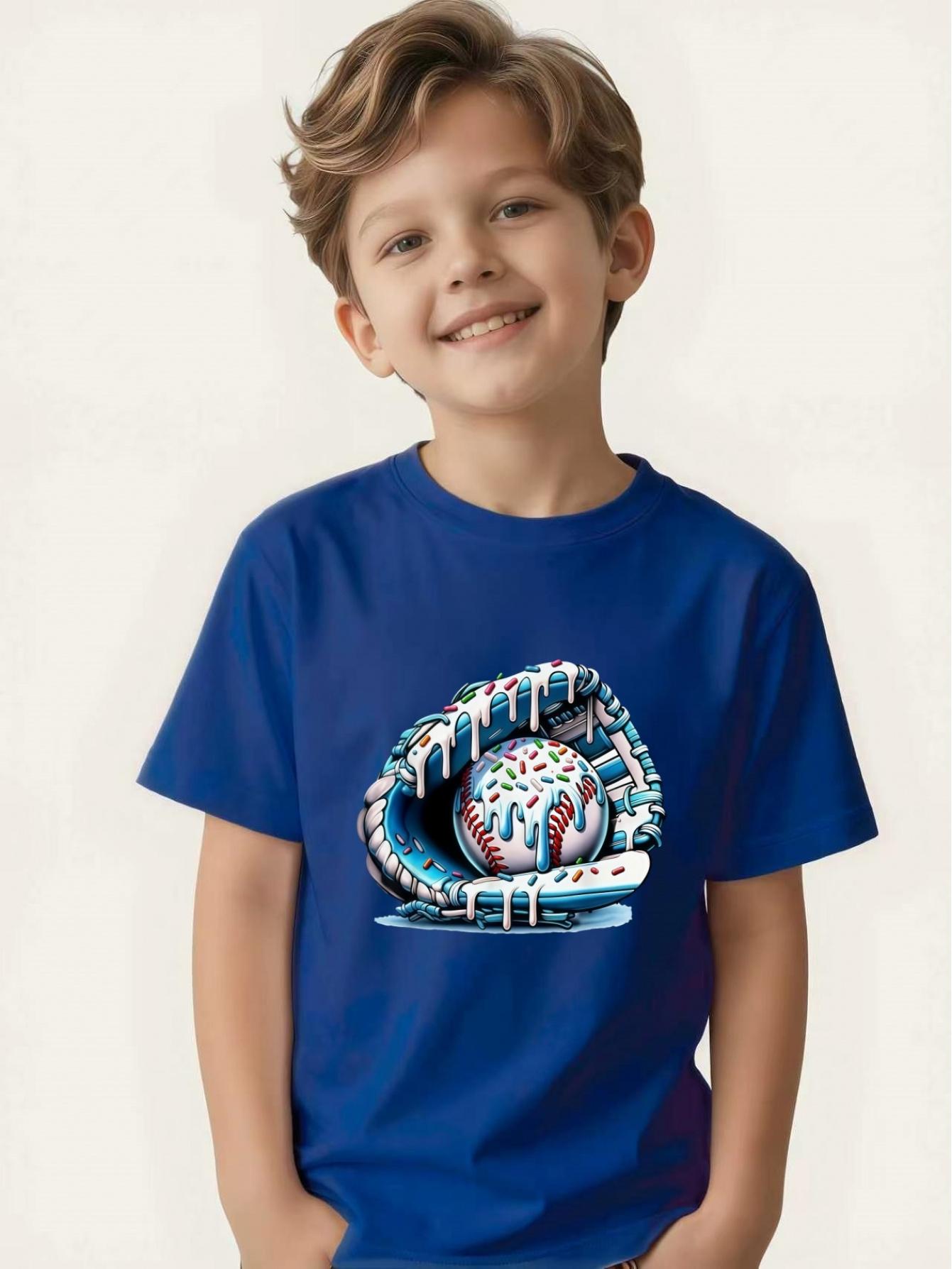 

Children s original printed short-sleeved children s summer round neck T-shirt is breathable and comfortable 100