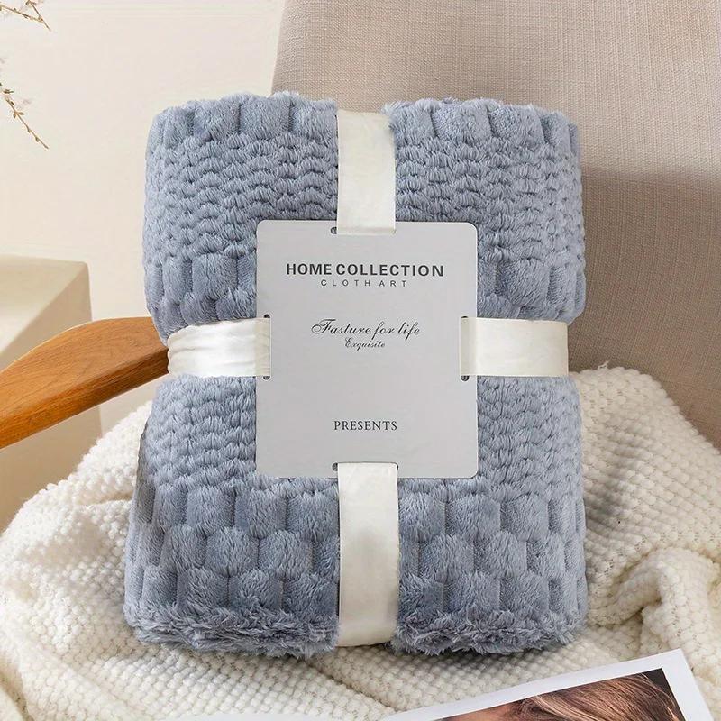 Man Womens Solid Color Check Four Seasons Blanket Soft and Comfortable Bed Blanket Sofa Blanket Suitable for Home Travel