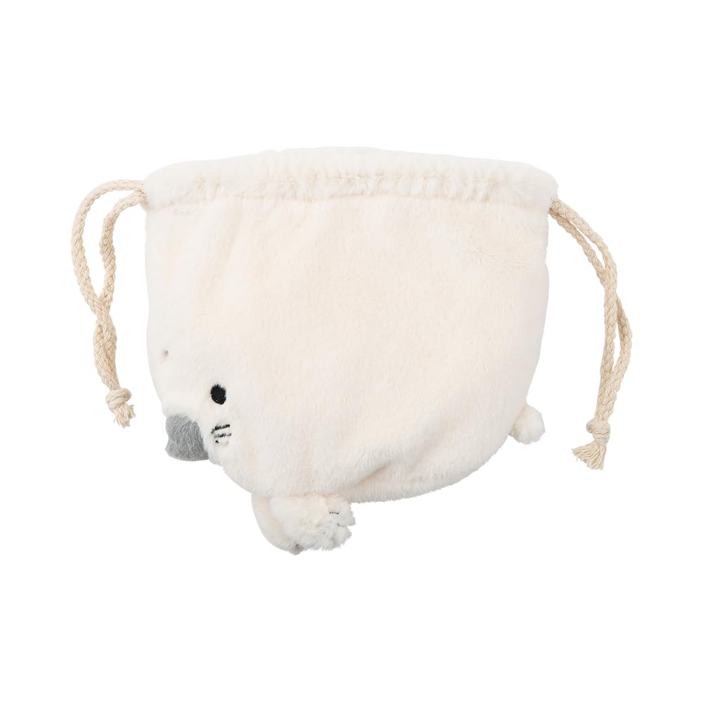 LIV HEART Marshmallow Animal Aquamie Seal Drawstring Bag 16cm Sea Creature Small Item (approx. Long) 18303-12