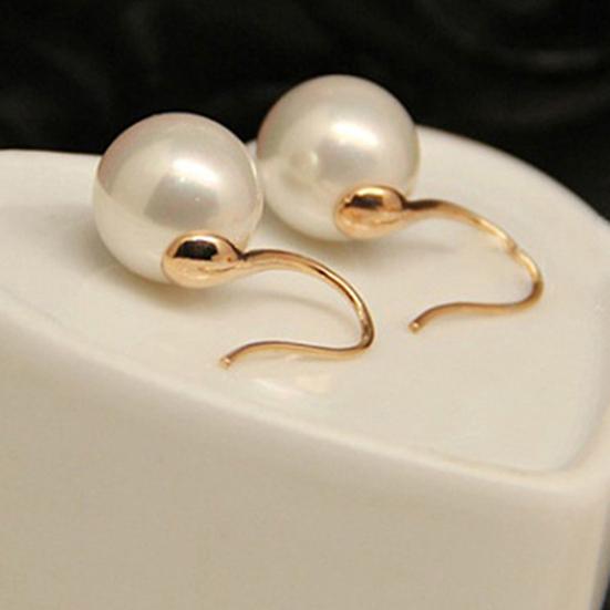 Hook Earrings Elegant Easy Matching Compact Faux Pearl Women Jewelry for Shopping Dating