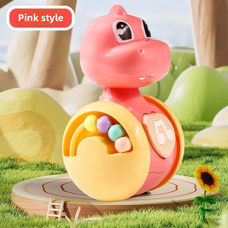 

Игрушки для малышей Roly Poly от 6 до 12 месяцев, игрушки-качели для мальчиков и девочек - идеально подходят для обучения лазанию и раннего развития! Dinosaur розовый