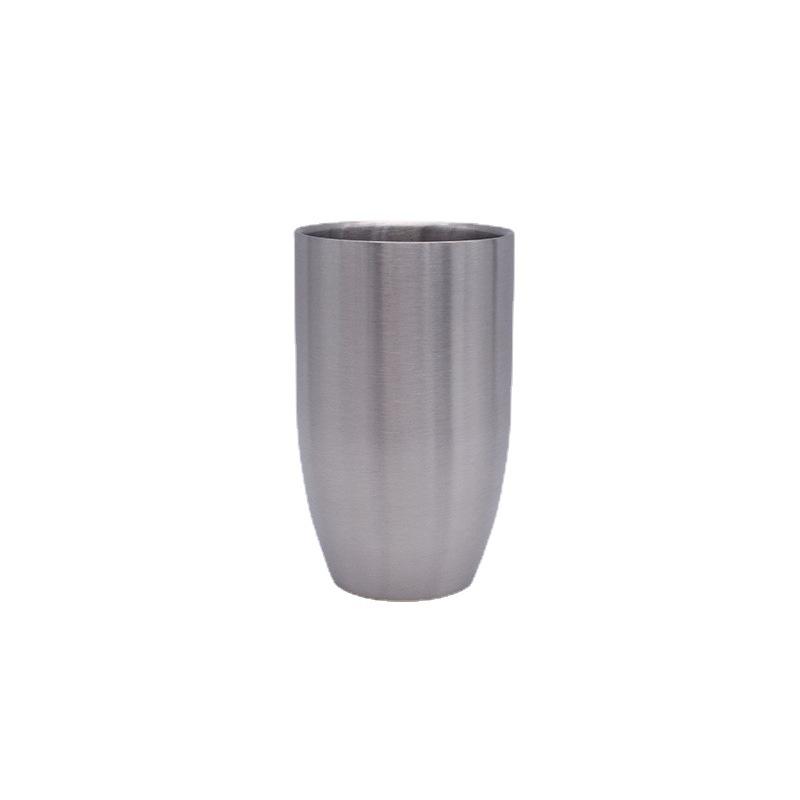 Stainless steel coffee cup 304 double-layer arc mouth cup tea cup hand eggshell cup beer cup cone