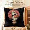 Japanese Style Cat Cushion Cover Natural Linen Organic Fabric DoubleSided Printing Sofa Home Decor Gift Pillow Case