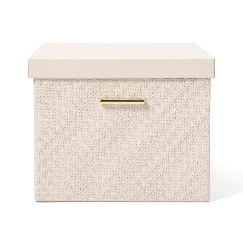 Francfranc [Online Shop Exclusive] Embossed Large Box, Small, Ivory, Storage Box, Perfect for New Homes and Moving