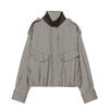 European and American style, new women's clothing, foreign style plaid bomber jacket jacket splicing plaid skirt