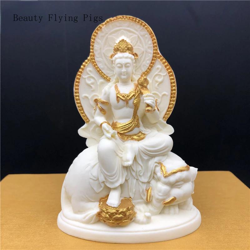 1pc Ivory fruit Guanyin Bodhisattva Desktop Crafts living room vehicle Bedroom decor Daily gift giving Thanksgiving blessing