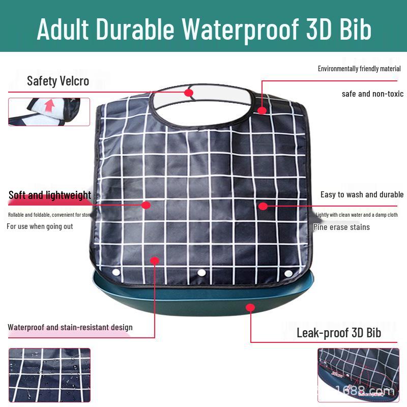 Wasserdichte Esslatz für Erwachsene & Senioren – Große, spezielle Schürzen für Senioren