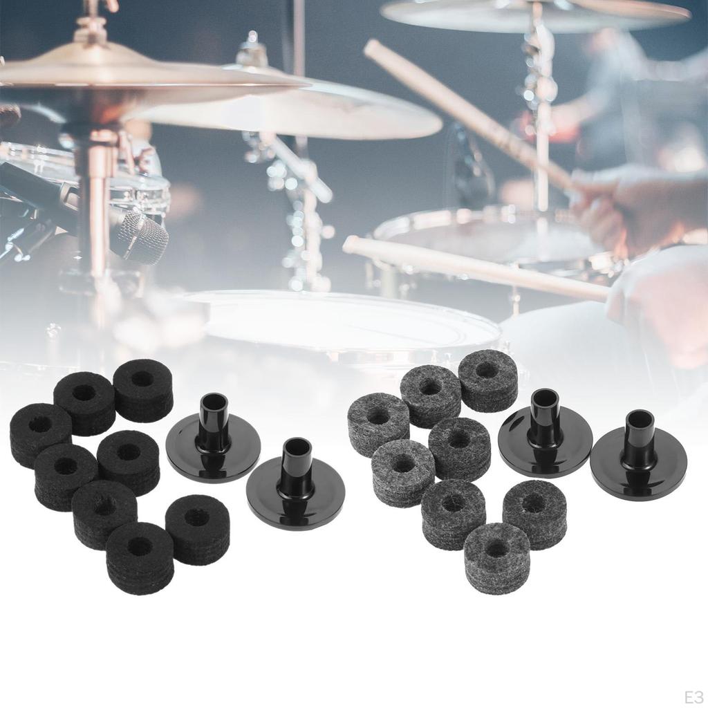 10 Pieces Cymbal Accessories Parts Drum Sleeves Cymbals Stand Pads for Show