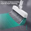Broom Dustpan Set with Built-in Comb Teeth Adjustable Long Handle 180 Degree Rotating Broom Head Broom Dustpan Kit