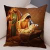 Vintage Jesus Christ Cushion Cover for Sofa Home Decor Colorful Cartoon Christ Savior Pillow Case Soft Plush Pillowcase xcm