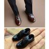Available 1/6 Scale Leather Shoes for 12-inch Male Figures - Brown or Black Round Toe Design.
