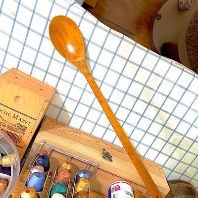Dřevěná lžíce s prodlouženou rukojetí 50 cm Dřevěná lžíce Kuchyňské náčiní Dřevěné míchadlo na polévku