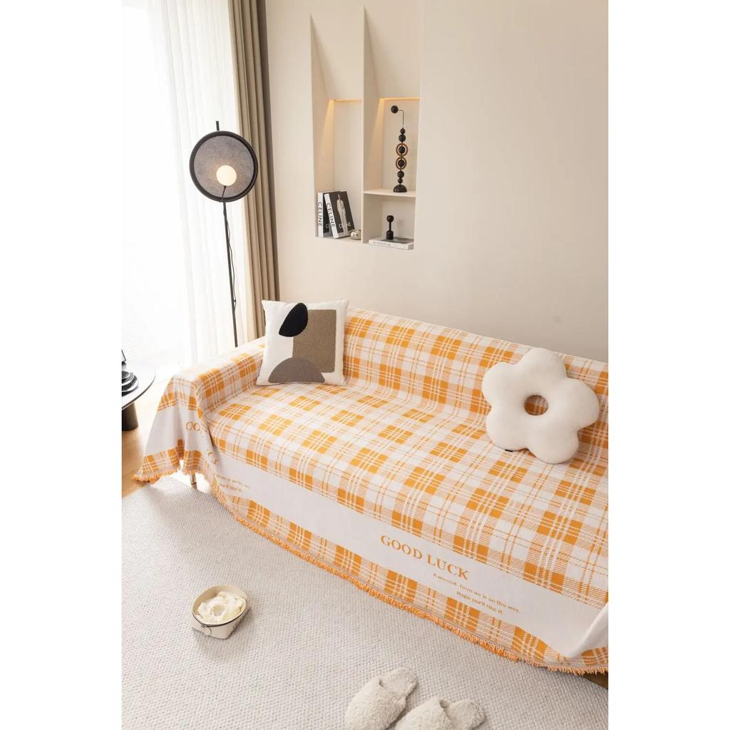Plaid Sofa Cover Mat Throw Blanket Living Room Three Seats Sofa Couple Position  Modern Throw Camping Picnic Blanket