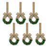 Yousheng 6 Pcs Small Christmas Wreath with Ribbon Artificial Cabinet Wreath with Red Berries Pine Cones for Home Kitchen Window Door Decor