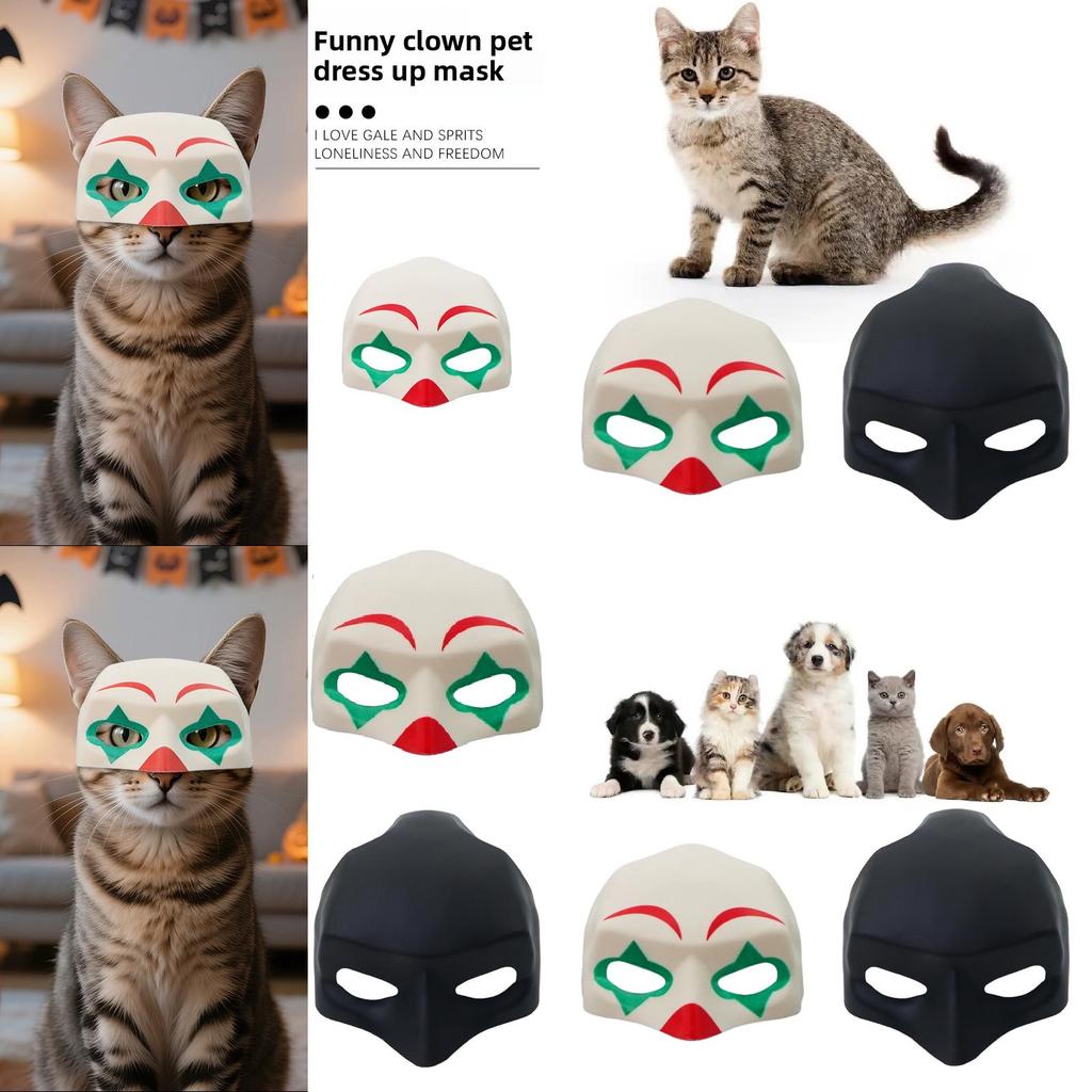 Cosplay Halloween Cat Mask With Diy Clown And Batman Design For Costume Parties And Pet Dress Up