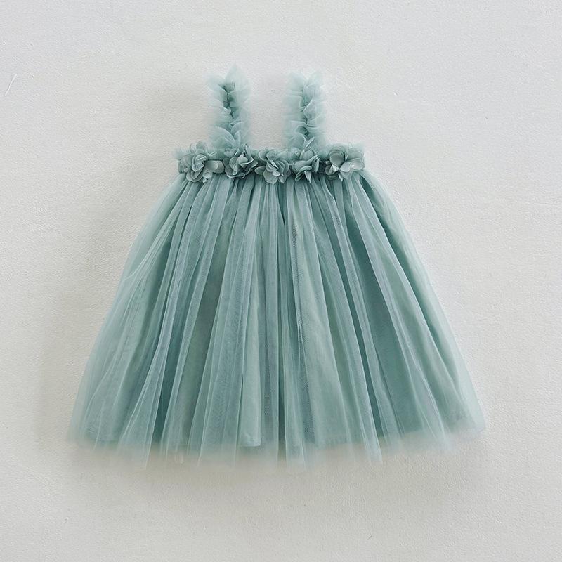 Letní visící květiny Sladká dívčí síťovaná sukně s plážovou sukní Princeznovská sukně Tutu sukně