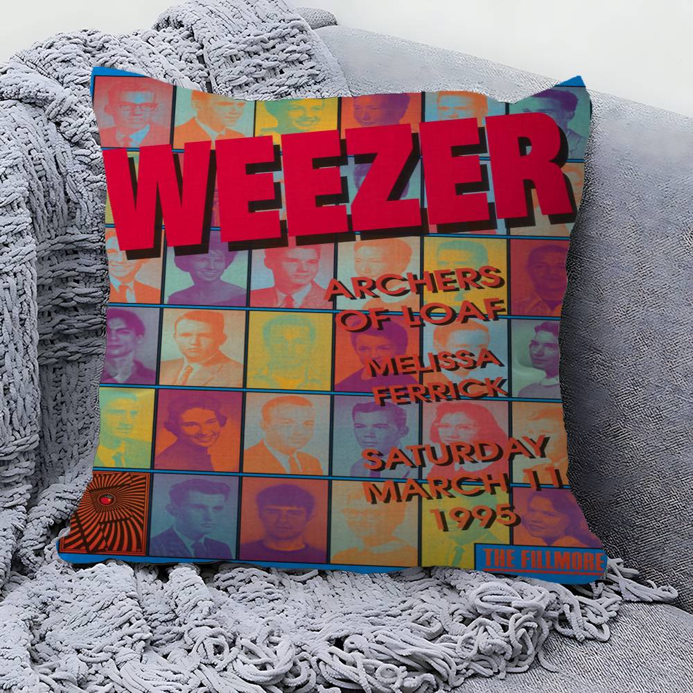 Weezer Music Band Cushion Cover Polyester Sofa Cushions Decorative Throw Pillows Home Decoration Pillowcover
