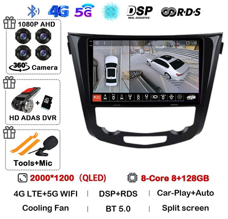 Android14 Car Radio Player For Nissan Qashqai J11 X-Trail Xtrail T32 Rogue Dualis 2013-2021 Support OEM BOSE 360 Auto Carpaly 4G