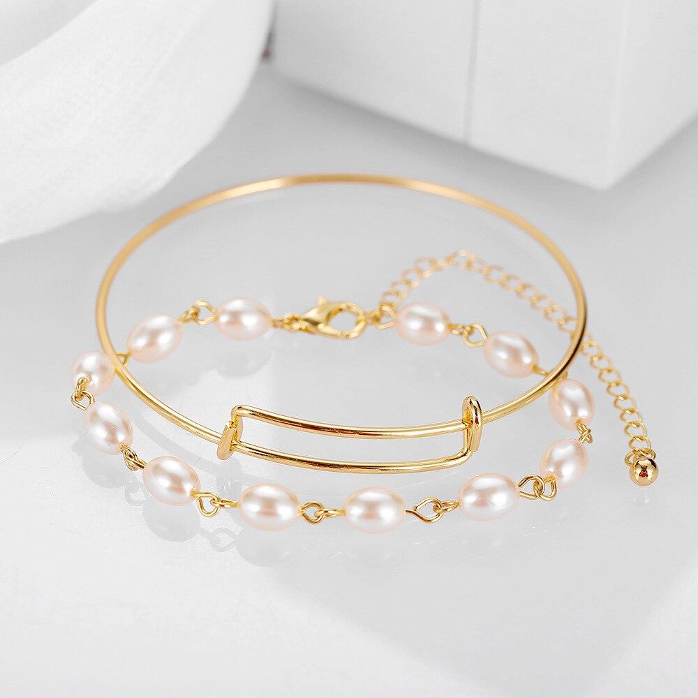 Fashion Punk Curb Cuban Chain Bracelets Set Boho Thick Gold Color Charm Bracelets Bangles For Women Gifts  Trendy Jewelry