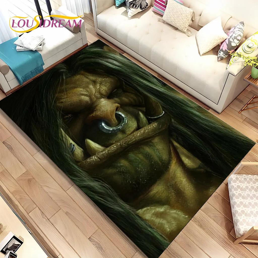 World of Warcraft, WOW, Game Gamer-Bereichsteppich, Teppichteppich für Wohnzimmer, Schlafzimmer, Sofa, Fußmatte, Dekoration, rutschfeste Kinder-Bodenmatte, 3D