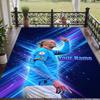 Custom Text Printed Rug Erling Haaland Non Slip Floor Carpet For Home Room Decor