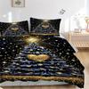 3pc Golden Heart Christmas Tree Bedding Set-Festive Decoration for Bedroom,Guest Room,Living Room,Hotel | Perfect Gift for Fans,Travelers