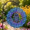 Easy Install Hanging Ornament Outdoor Owl/Hummingbird/Flower/Tree of Life/Rooster Wind Spinners, Reflective Spinners Garden Decor, Bird Deterrents for