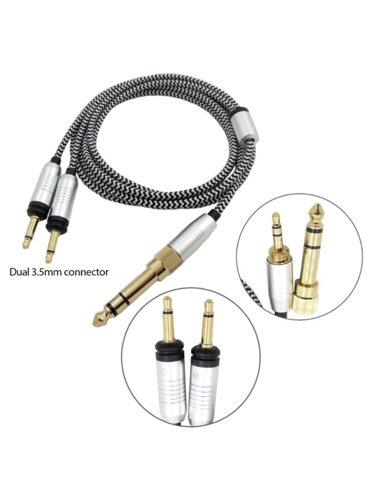 Cavo per cuffie Filo OFC per cuffie Focal ELEGIA Spina da 3,5 mm e 6,35 mm a doppio spinotto da 3,5 mm Cavo maschio 150 cm/59,06 pollici