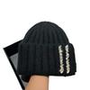Paris Heavy Industry Light Luxury Rhinestone Knitted Hat Women'S Winter Outdoor Warm Rabbit Hair Wool Hat Wide Stripe Shows Small Face