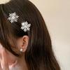 5pcs Fashion Snowflake Imitation Pearl Hair Clips Broken Hair Duckbill Clips New Year Valentine Day Gifts Women Hair Accessories