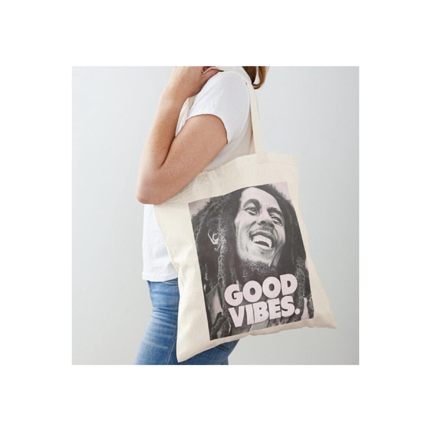 

Сумка на плечо из необработанной ткани с принтом Bob Marley Standart кремовый