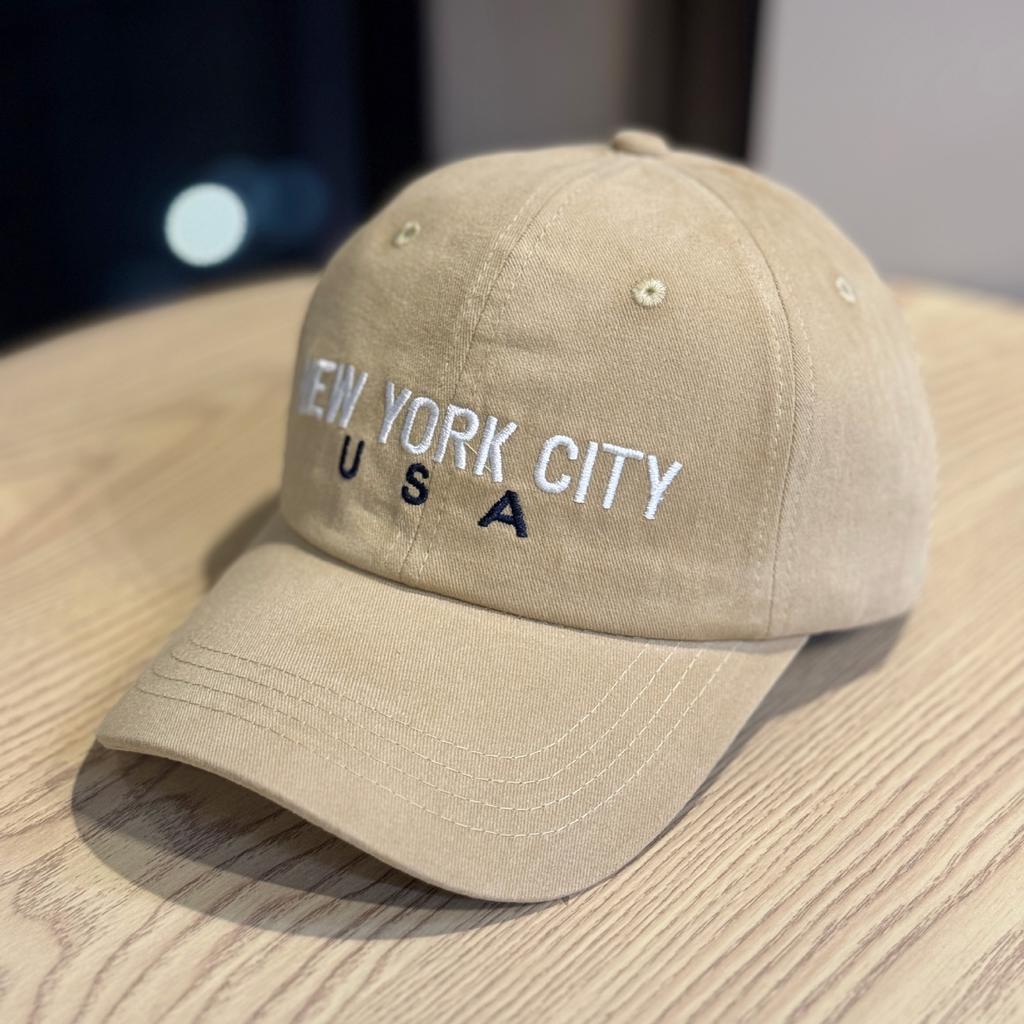 American New Style Embroidered Letters Brushed Cotton Baseball Hat for Women Autumn Sapphire Blue Face Showing Small Fashion Peaked Cap for Men