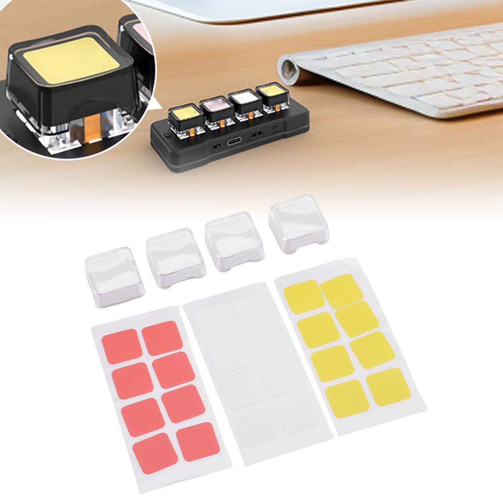 4PCS Double Layer Keycaps with Transparent Cover Removable Stickers ABS Mechanical Keyboard Replacement Keycaps