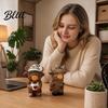 Farmhouse Kitchen Decor Highland Cow Figurine Resin Coffee Statue for Home Decor Artistic Floral Figurines Country Style Tabletop Ornament