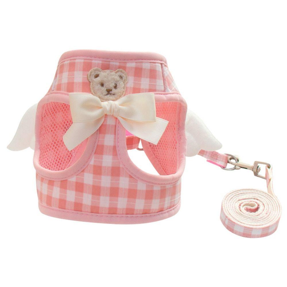 Breathable Cat Dog Harness Set Comfortable Cat Leash Pet Supplies Dog Traction Rope Walking