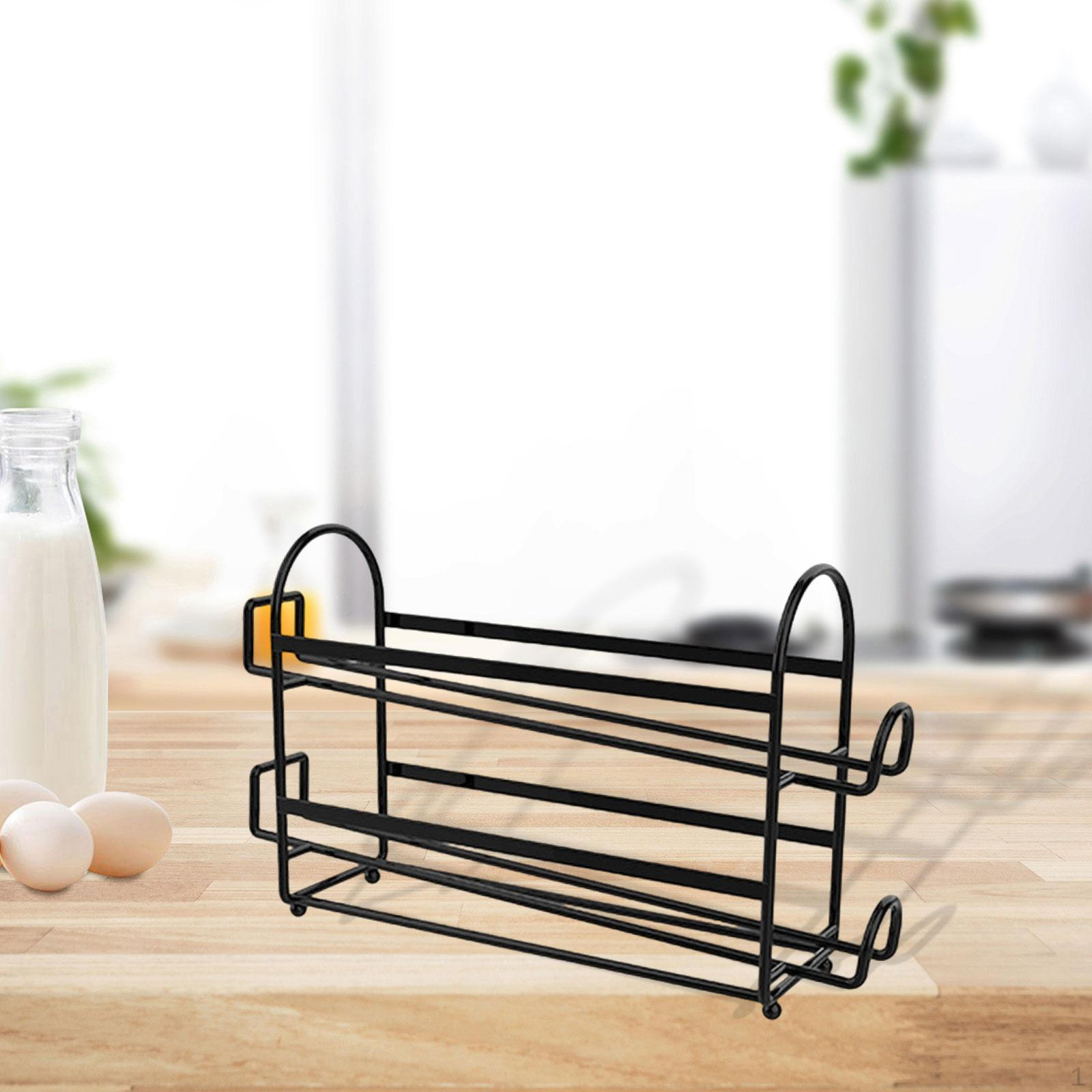 Metal Egg Tray Automatically Rolling Fridge Container Keep Tidy Storage Organizer for black 2 layer 1555₽