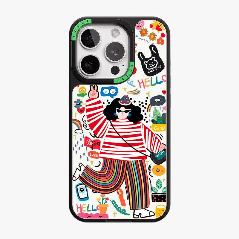 PC hard case replaceable back plate Magsafe magnetic suction iPhone15 summer mobile phone case Apple 14 heat dissipation protective case
