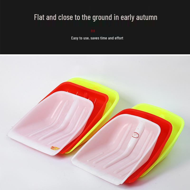 PP Plastic Grain & Snow Shovel, Thickened Snow Pusher, Ice Scraper, and Wooden Shovel. Small красный
