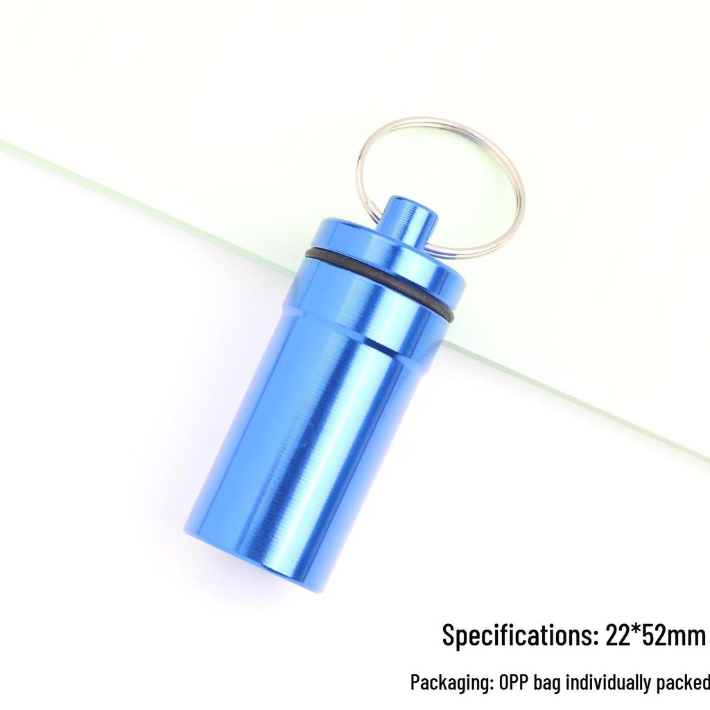 Portable Aluminum Pill Case with Keychain & Sealed Earplugs - Outdoor Survival Gear Pendant