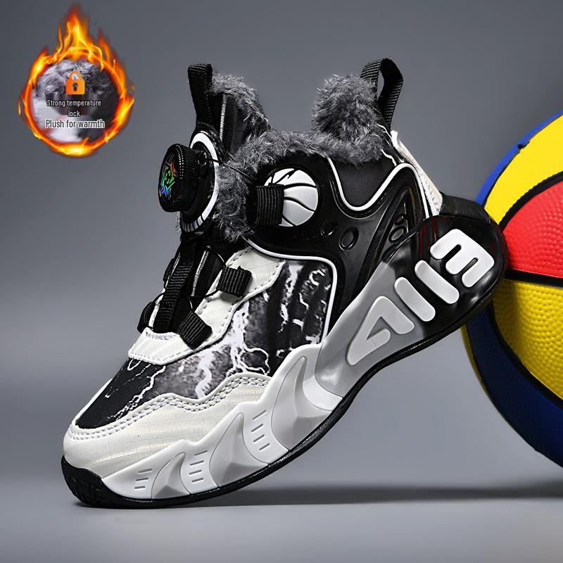 Chitu 2025 Winter Jungen Basketballschuhe - Trendig, mit Baumwoll-Fleece gefüttert zum Laufen