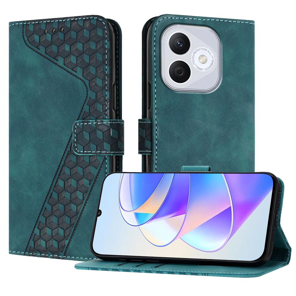 Für Honor 400 Lite 5G Lederhülle 7-förmiges Muster Brieftasche Ständer Stoßfeste Handyhülle