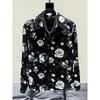 Men's Black Series 3D Printed Long Sleeve Shirts Fashionable And Casual Business Shirt Men's Oversized Breathable Lapel Tops