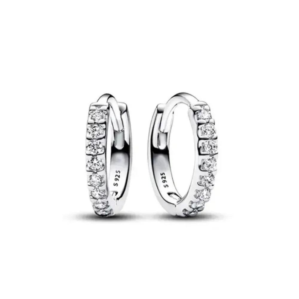 Nya 925 Silverpläterade Hjärta Zirkon Fjäril Hänge Örhängen Original DIY Dam Smycken Hängande Tillbehör Berlock Pärla Amulett