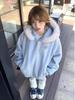 Guochao Fur-Collared Hooded Sweatshirt - Autumn/Winter Cotton Versatile Plus Velvet Outerwear for Students & Couples